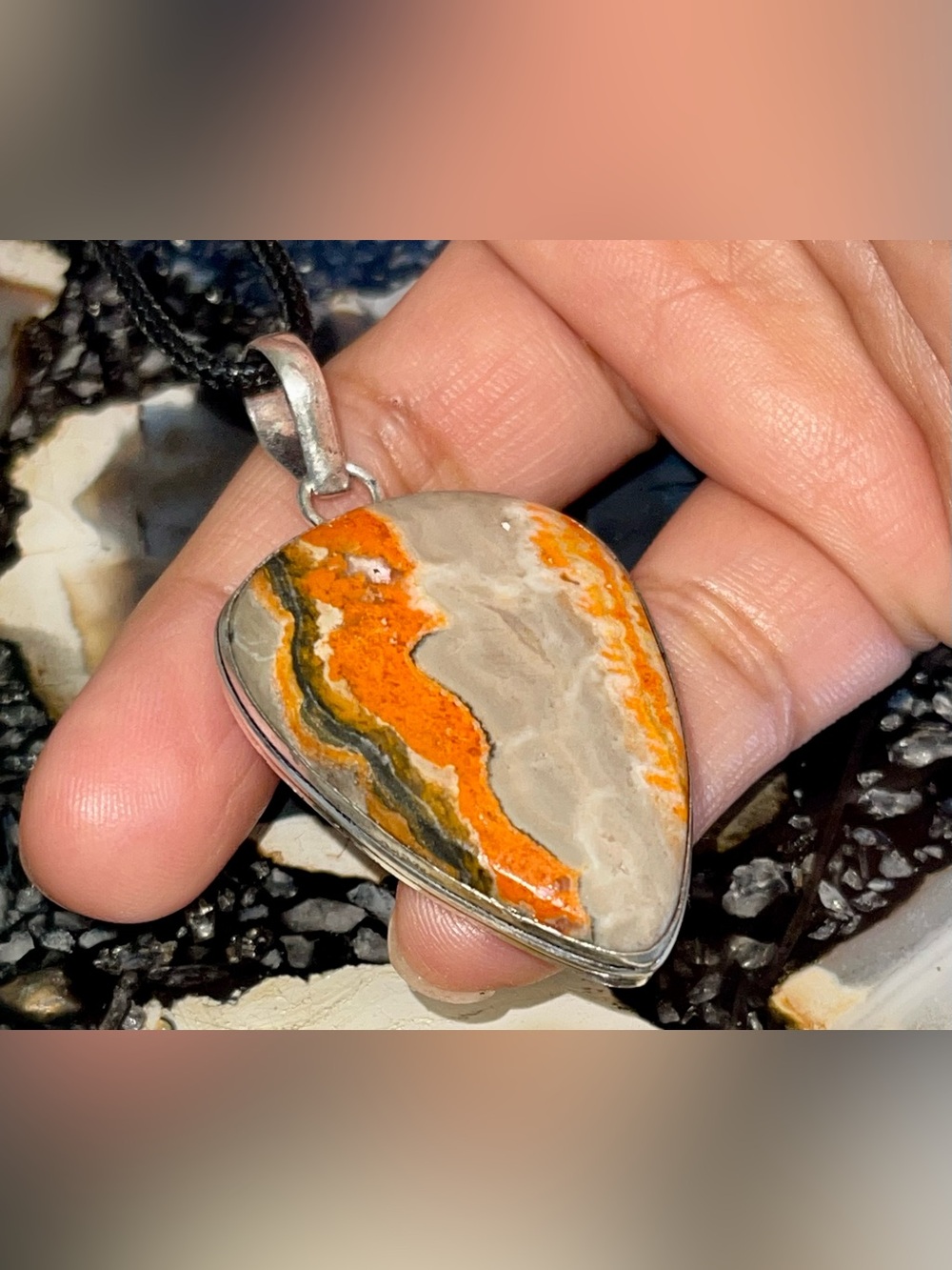 Beautiful Summer Love Bumblebee Jasper Pendant 2 1/4”
